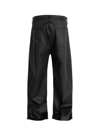 122 WAXED BLACK PANTS