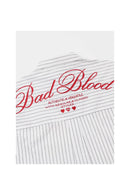 BAD BLOOD STRIPED WHITE & BLACK SHIRT