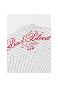 BAD BLOOD STRIPED WHITE & BLACK SHIRT