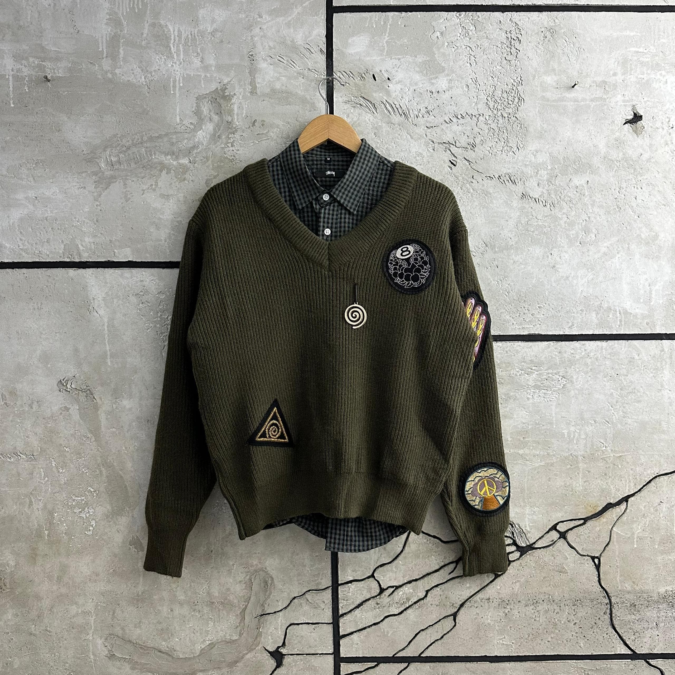 STUSSY PATCHWORK SWEATER