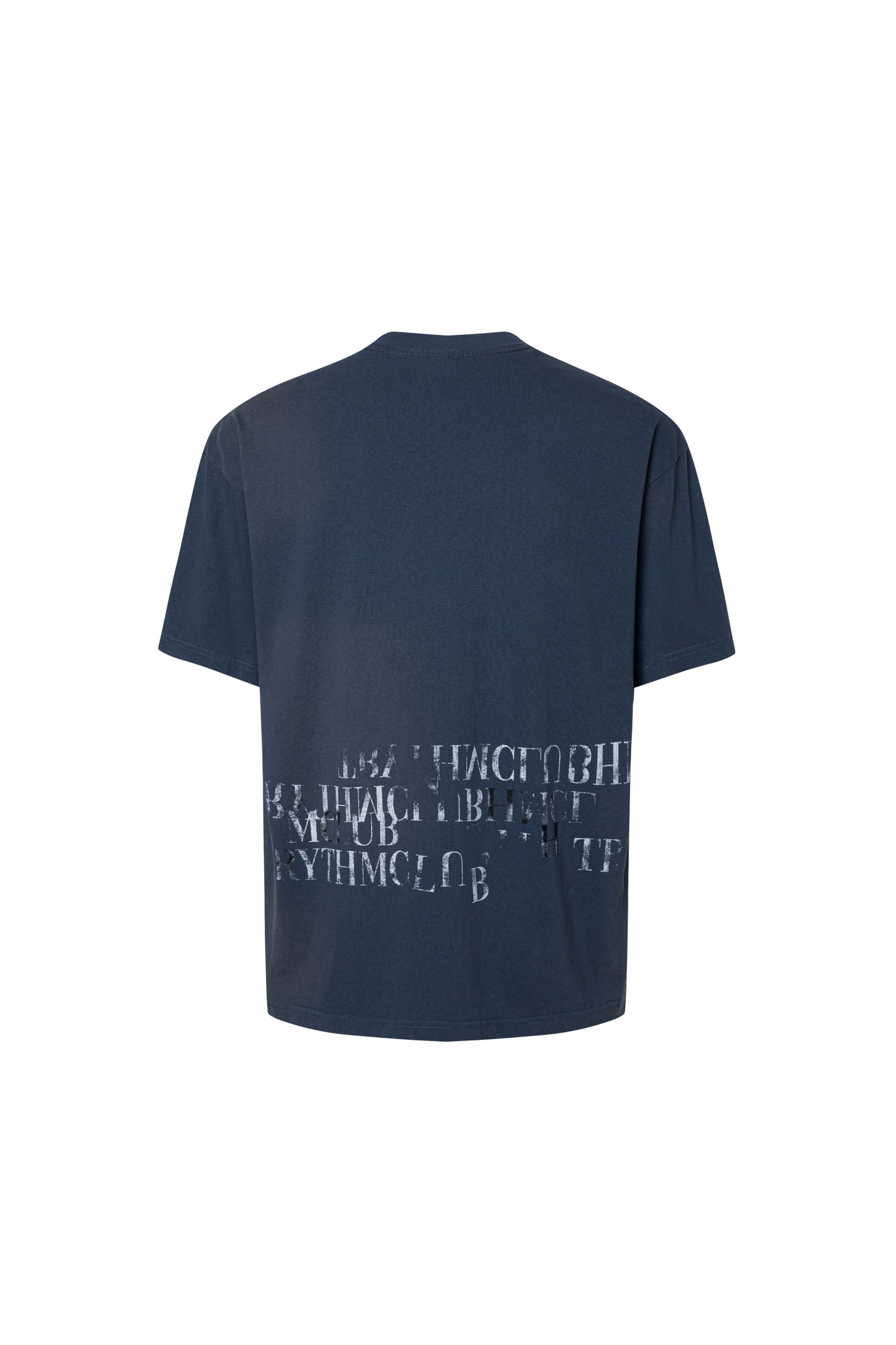 TRYTHMCLUB GRAPHIC TEXT BLUE TEE