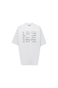 WE BUY THINGS WE DONT NEED WHITE TEE