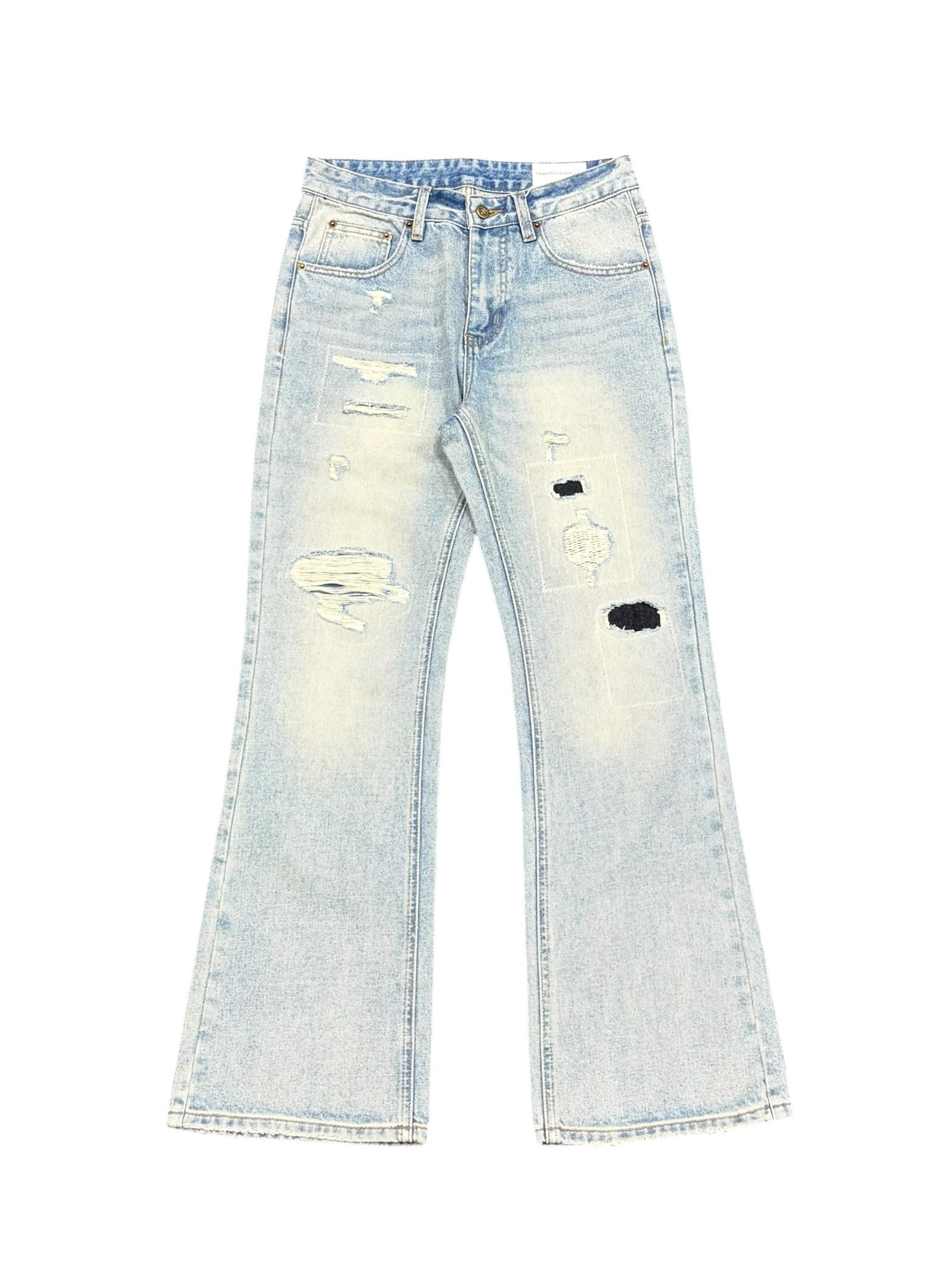HB 66396 PATCHED LIGHT BLUE DENIM