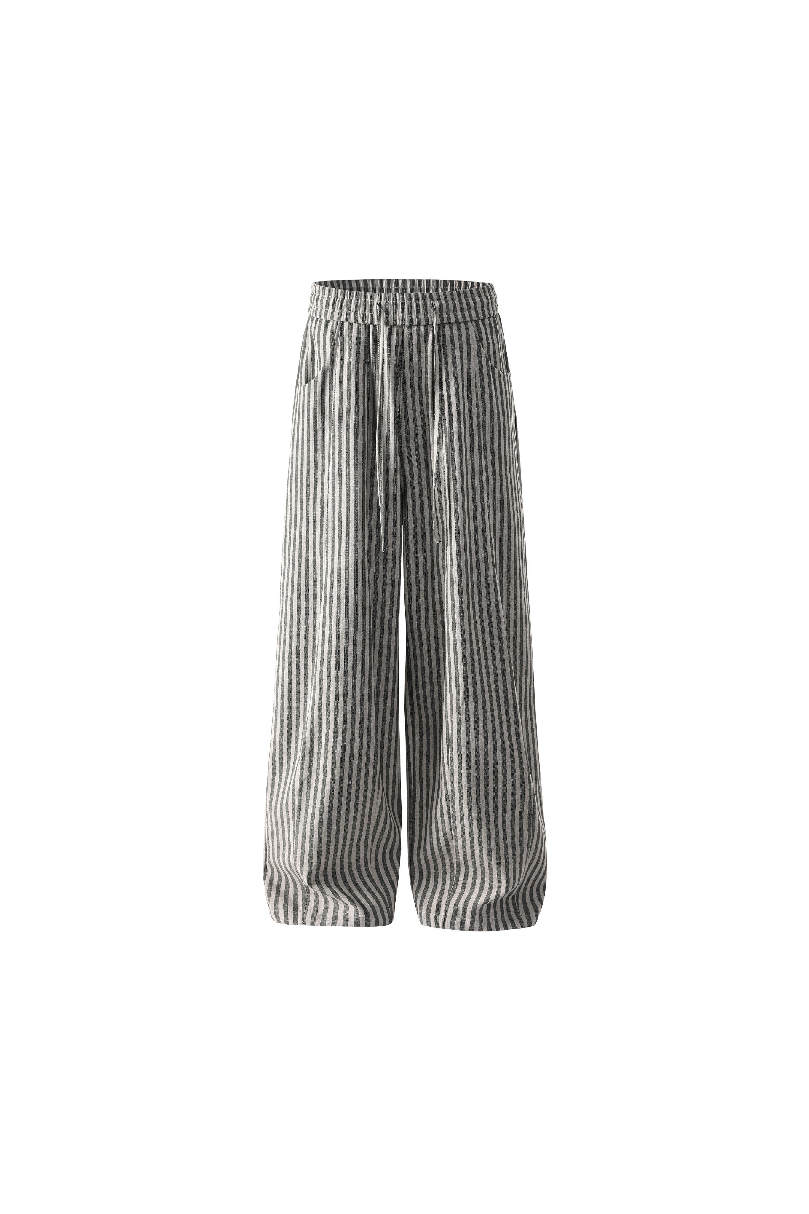 STRIPED WIDE LEG PANTS