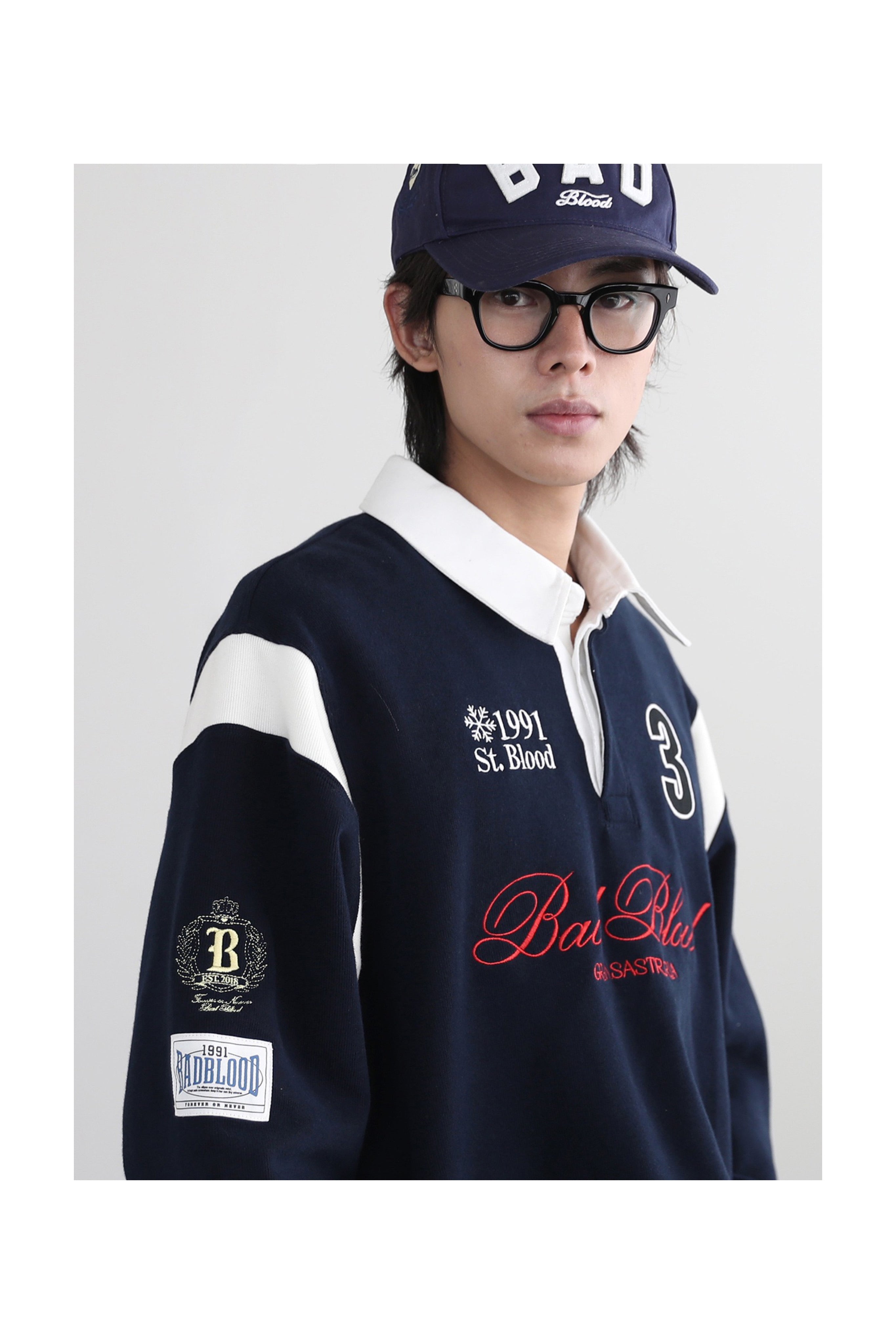 BB 1991 NAVY BLUE LS POLO