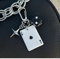 ACE OF SPADES BLACK DICE KEYCHAIN