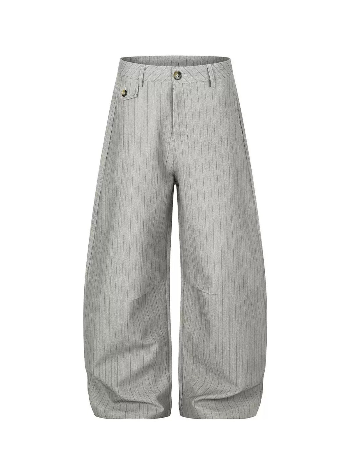 DC STRIPED GREY WIDE-LEG PANTS