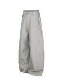 DC STRIPED GREY WIDE-LEG PANTS