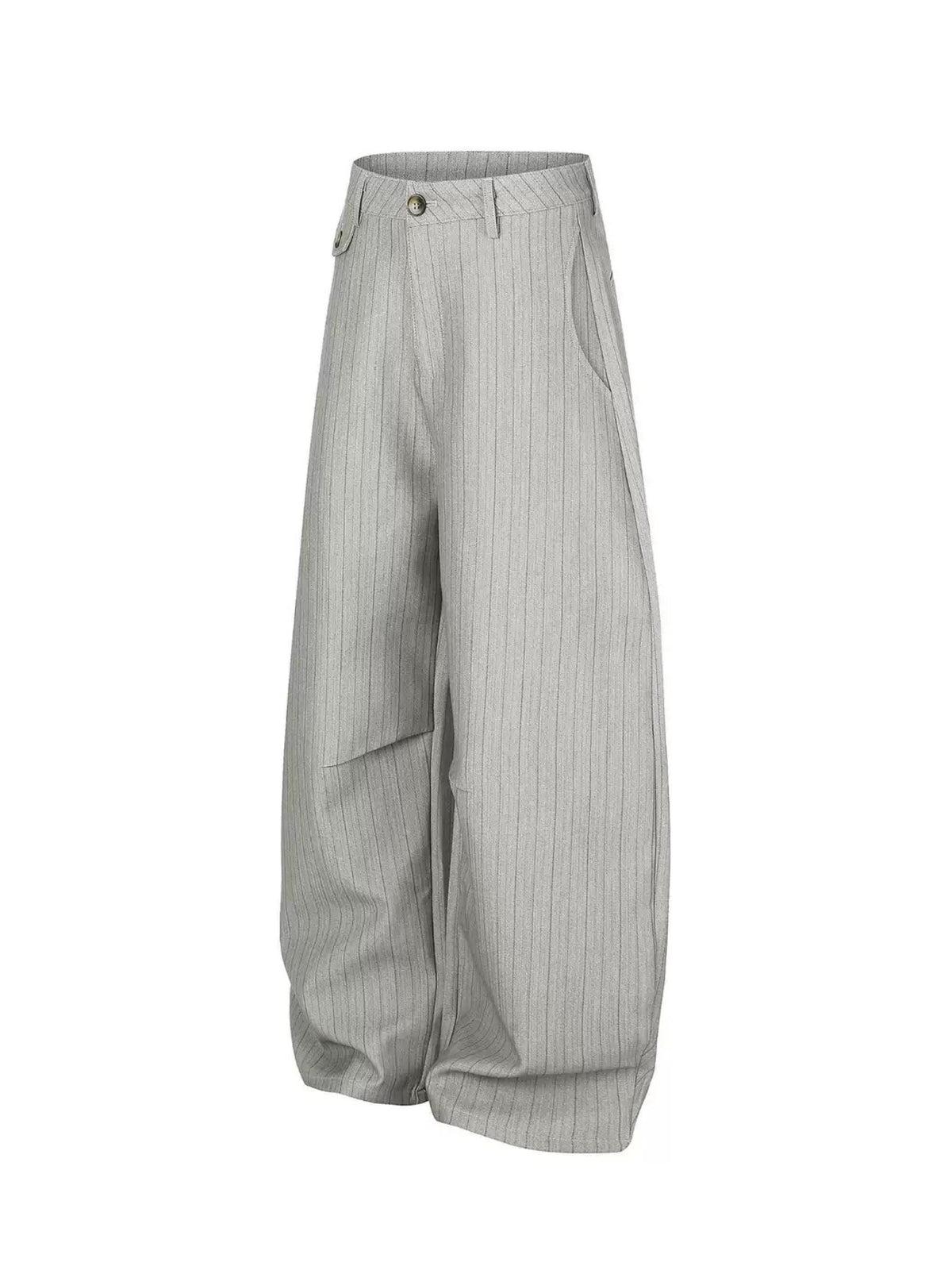 DC STRIPED GREY WIDE-LEG PANTS