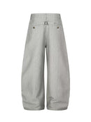 DC STRIPED GREY WIDE-LEG PANTS