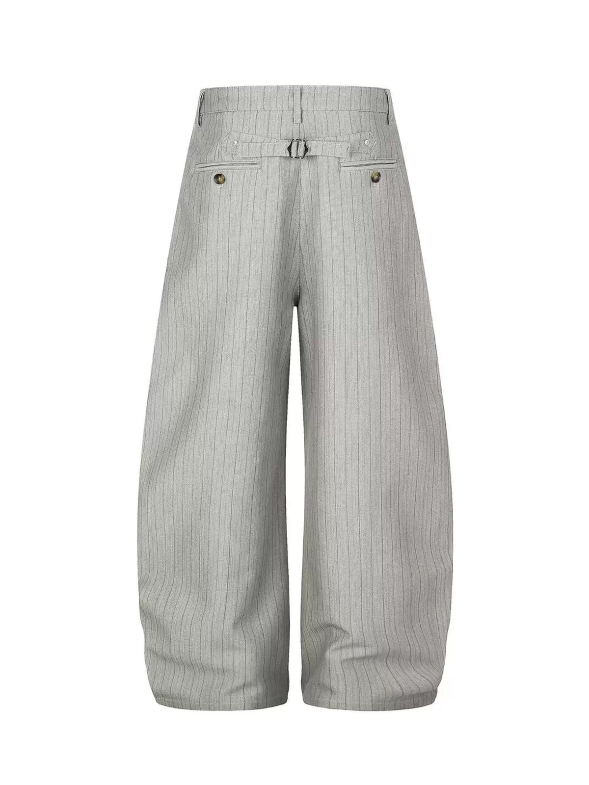 DC STRIPED GREY WIDE-LEG PANTS