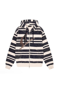 BEIGE AND BLACK HOODIE
