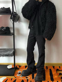 FJ042 BLACK FLARE JEANS