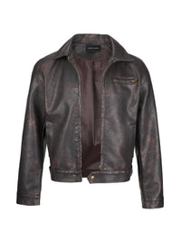 M.E LEATHER ZIP JACKET