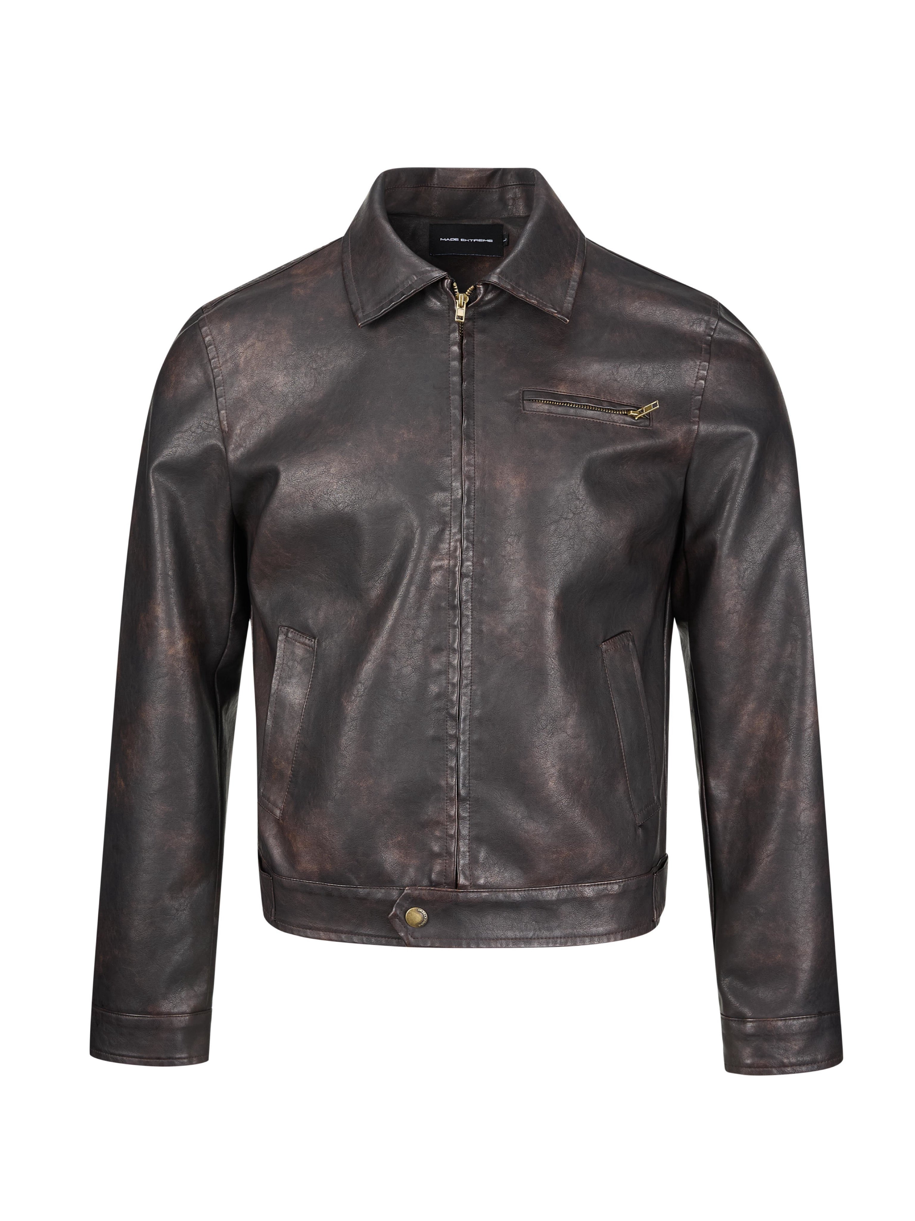 M.E LEATHER ZIP JACKET