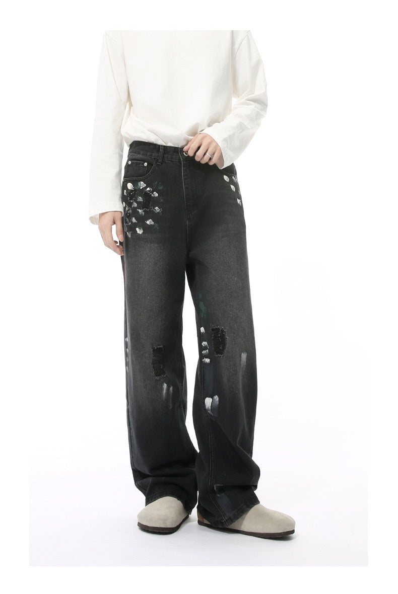 PAINT SPLATTER DENIM JEANS