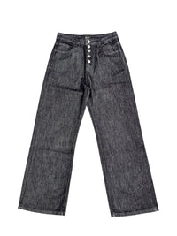 GK BLACK BUTTON-FLY JEANS
