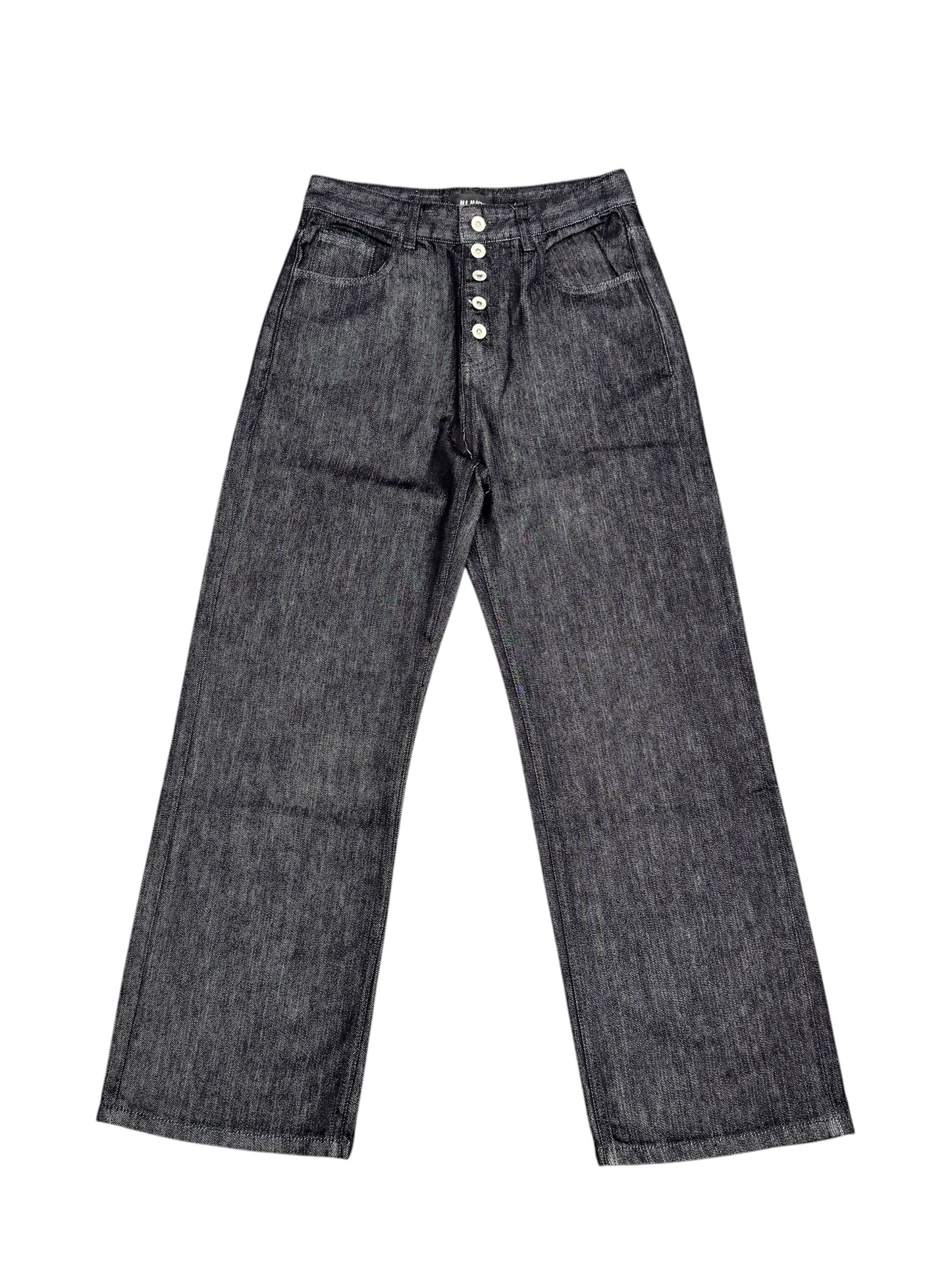 GK BLACK BUTTON-FLY JEANS