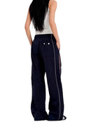 NYLON NAVY TRACKPANTS
