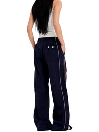 NYLON NAVY TRACKPANTS