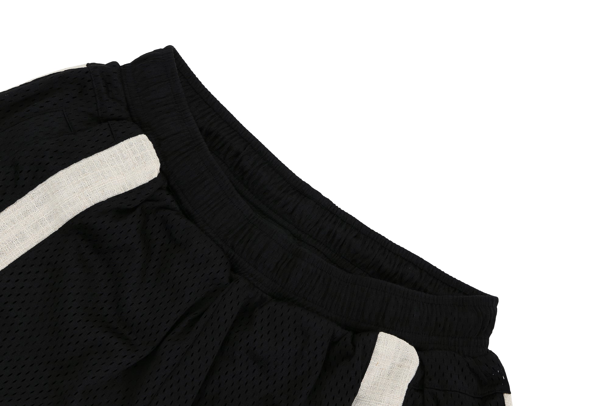 Oversized striped basketball shorts