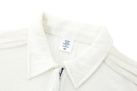 WHITE ZIPPER COLLAR SHIRT