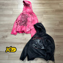 CHERUB ARTWORK PINK AR TIE HOODIE