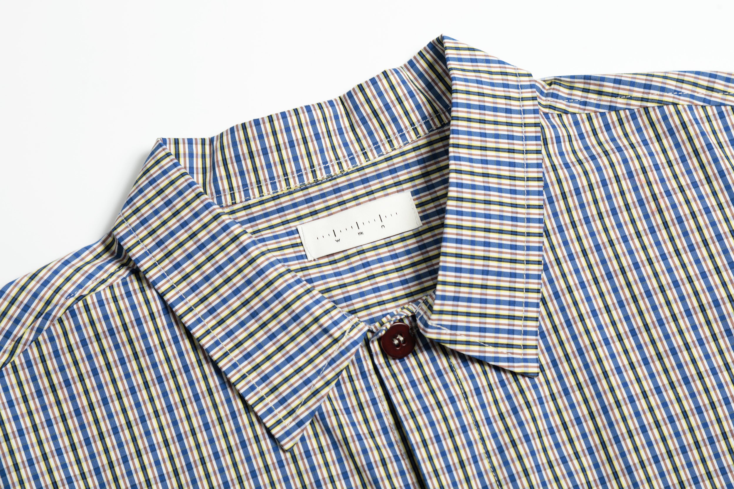 CLASSIC CHECK SHORTSLEEVE SHIRT- blue/beige
