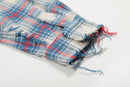 WIIKN RIPPED PINK AND BLUE LONGSLEEVES SHIRT