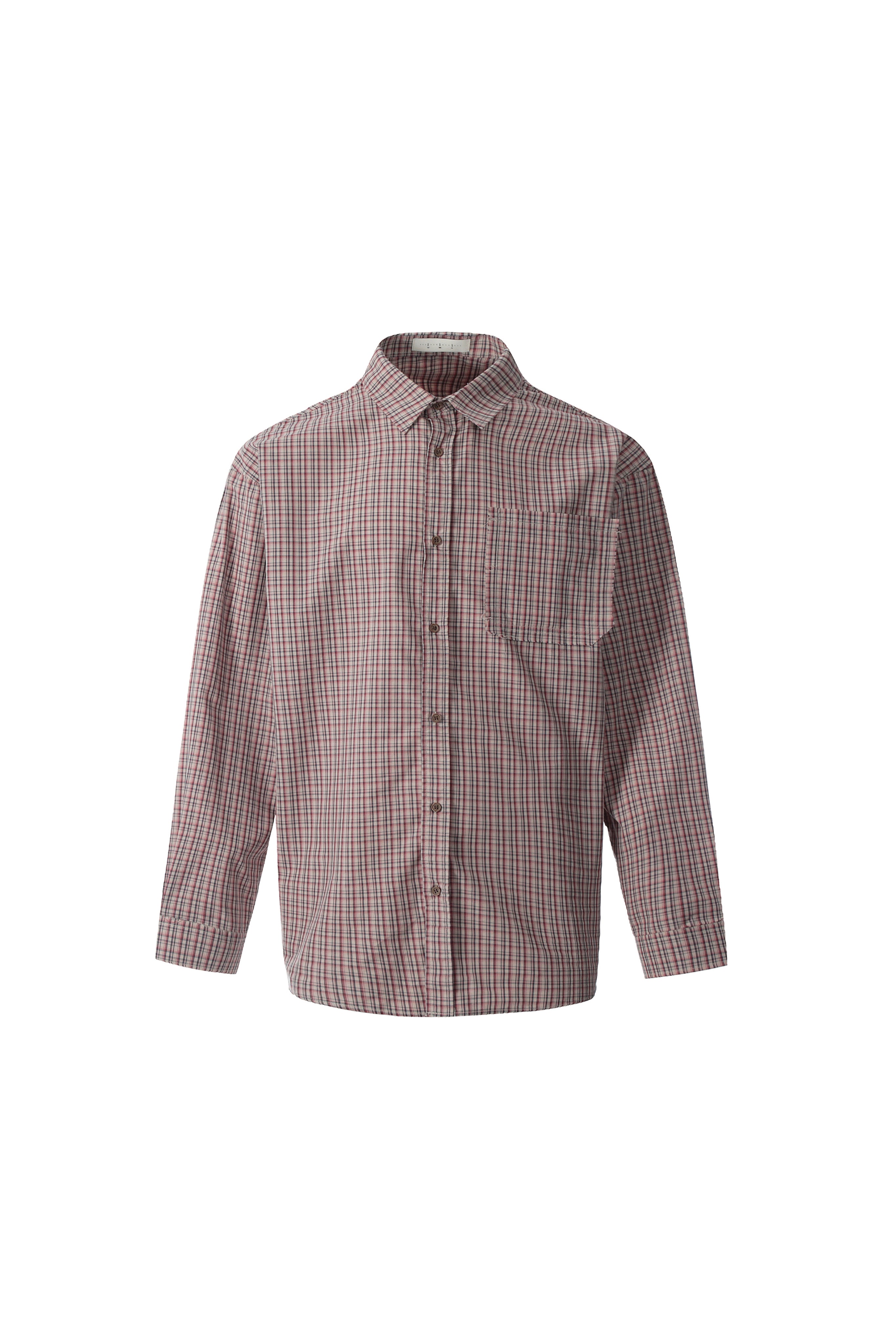 WIIKN CHECKERS BOX WINE AND GREY LONGSLEEVES SHIRT