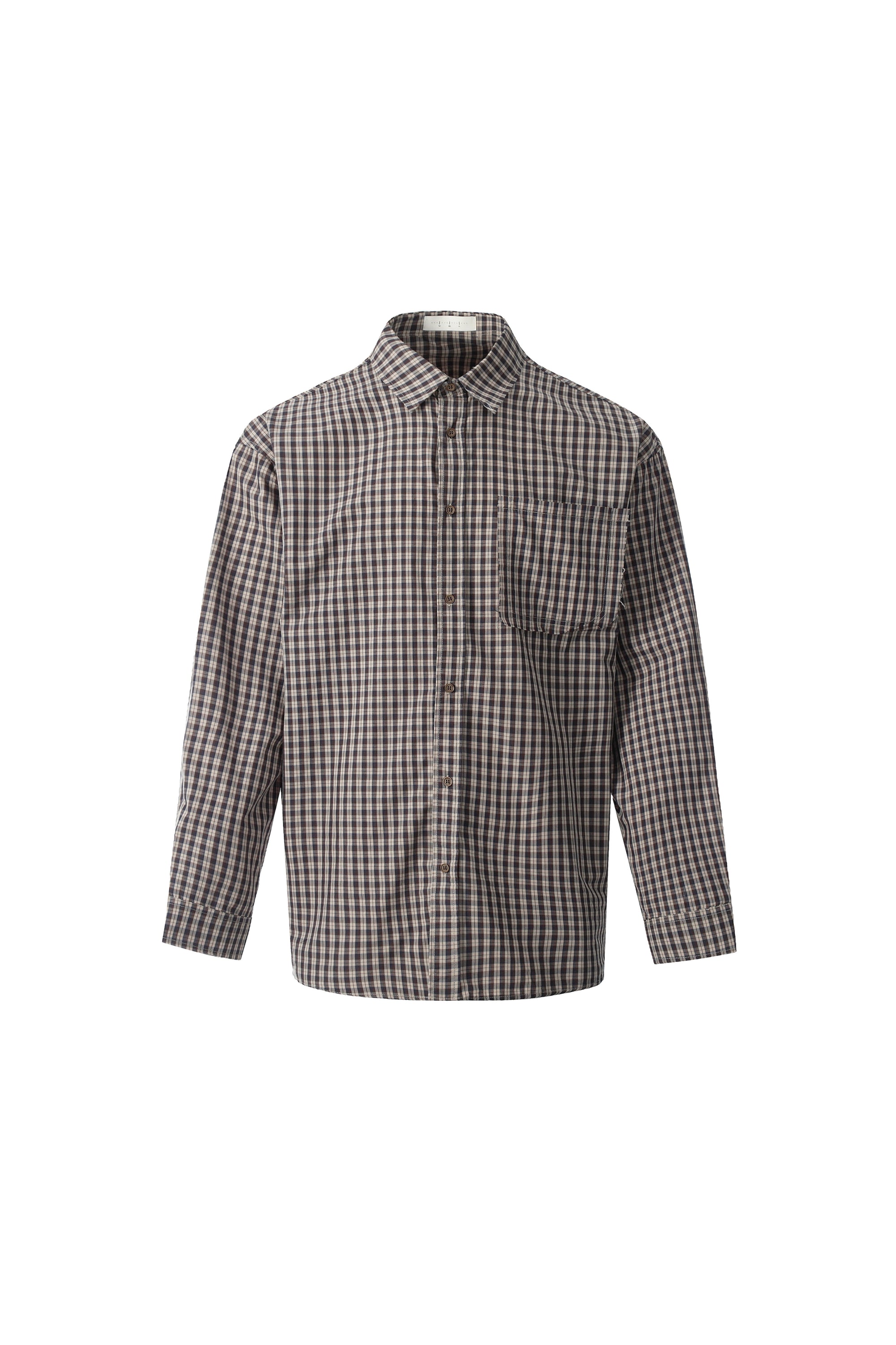Brown & Navy Mini-Check Button-Down Shirt