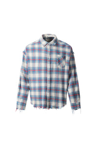 WIIKN RIPPED PINK AND BLUE LONGSLEEVES SHIRT