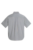 CLASSIC CHECK SHORTSLEEVE SHIRT- blue/beige