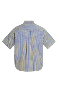 CLASSIC CHECK SHORTSLEEVE SHIRT- blue/beige