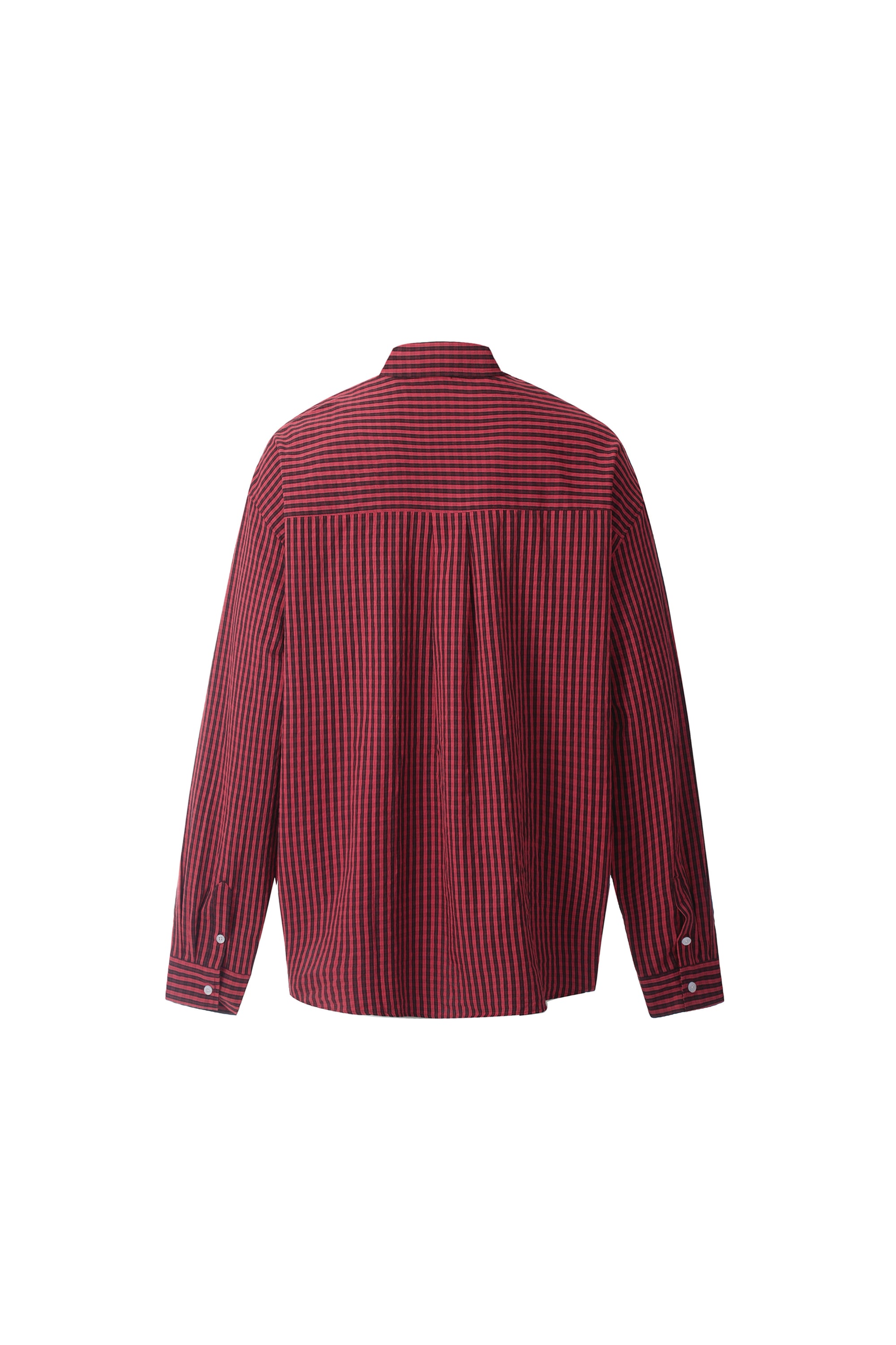 Crimson Checkered Button-Up Shirt