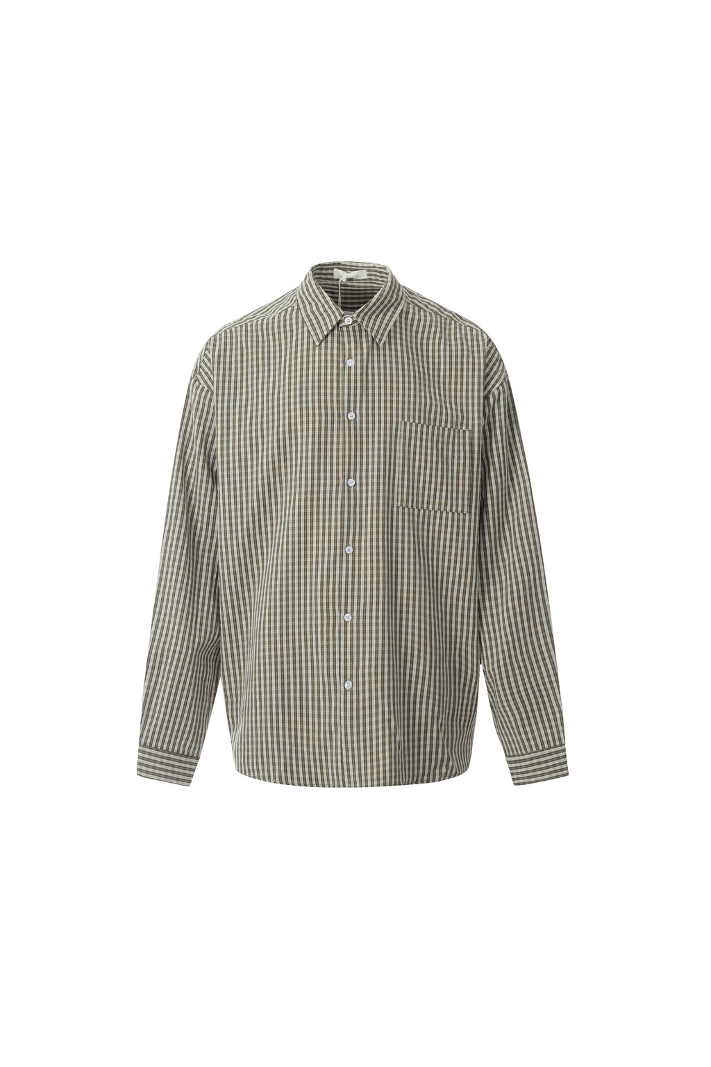 Olive Checkered Button-Up Shirt
