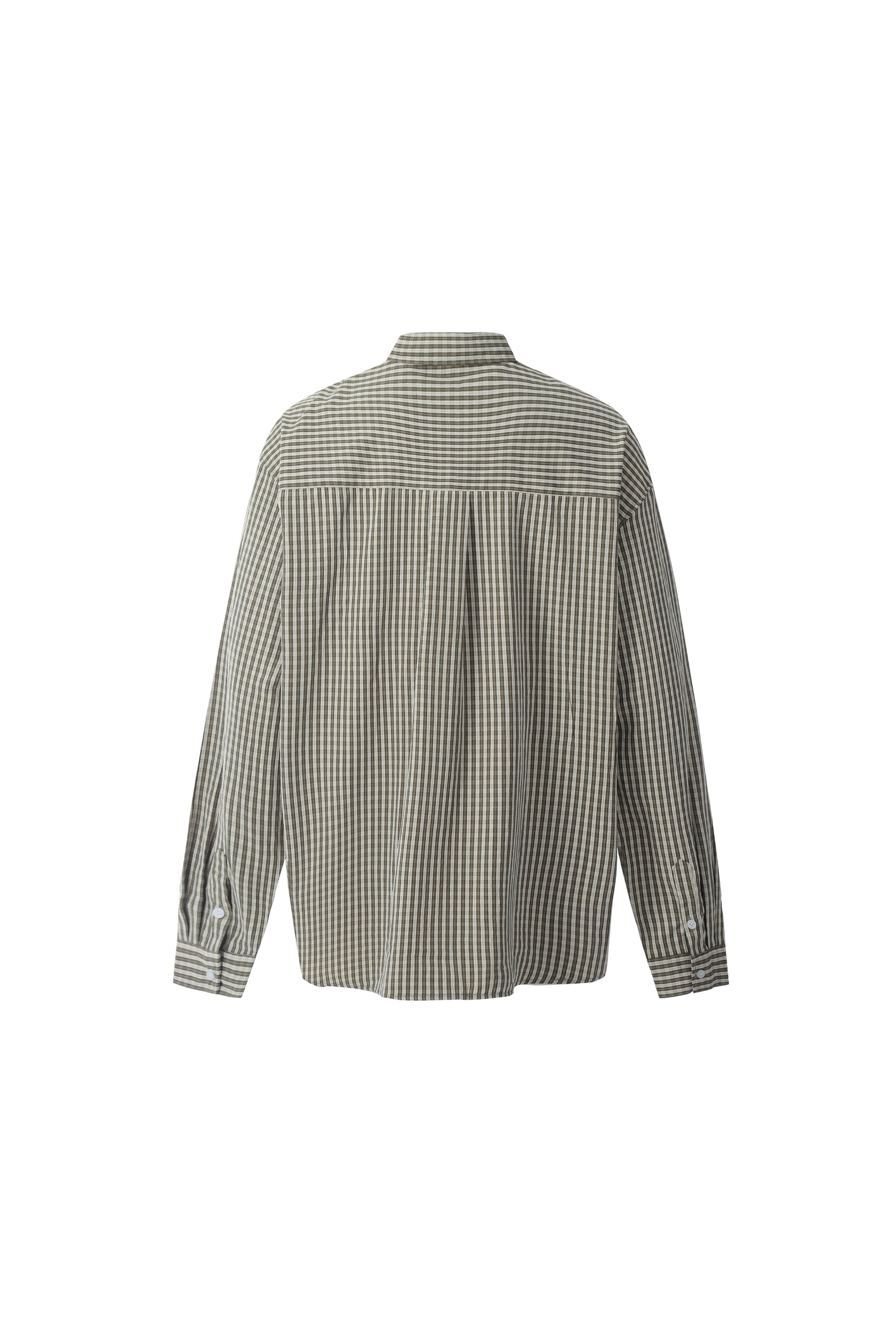 Olive Checkered Button-Up Shirt