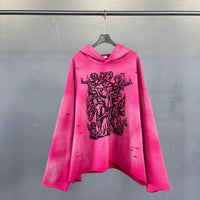 CHERUB ARTWORK PINK AR TIE HOODIE