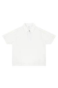 WHITE ZIPPER COLLAR SHIRT