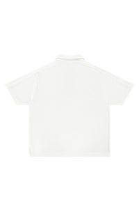WHITE ZIPPER COLLAR SHIRT