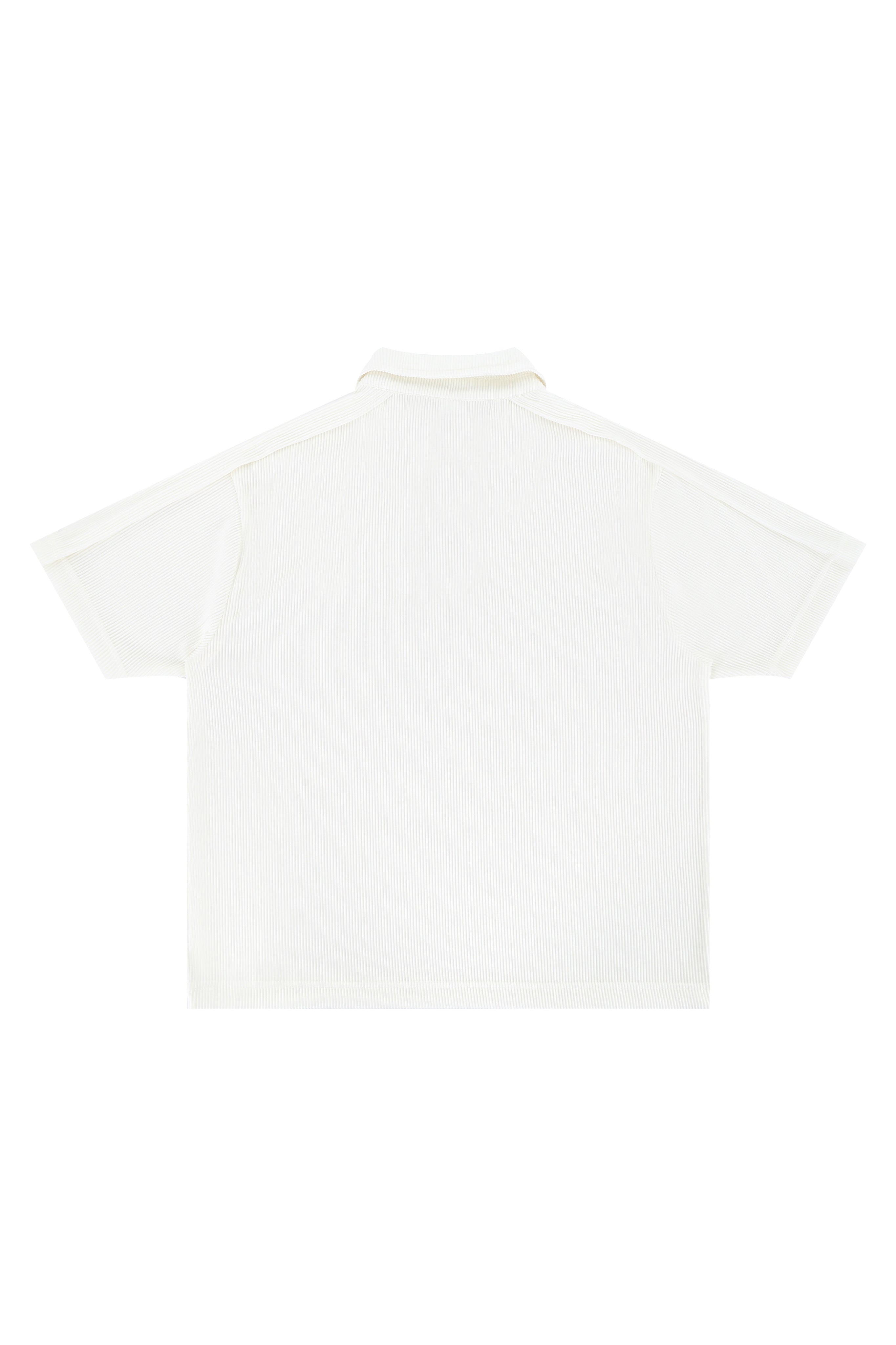 WHITE ZIPPER COLLAR SHIRT