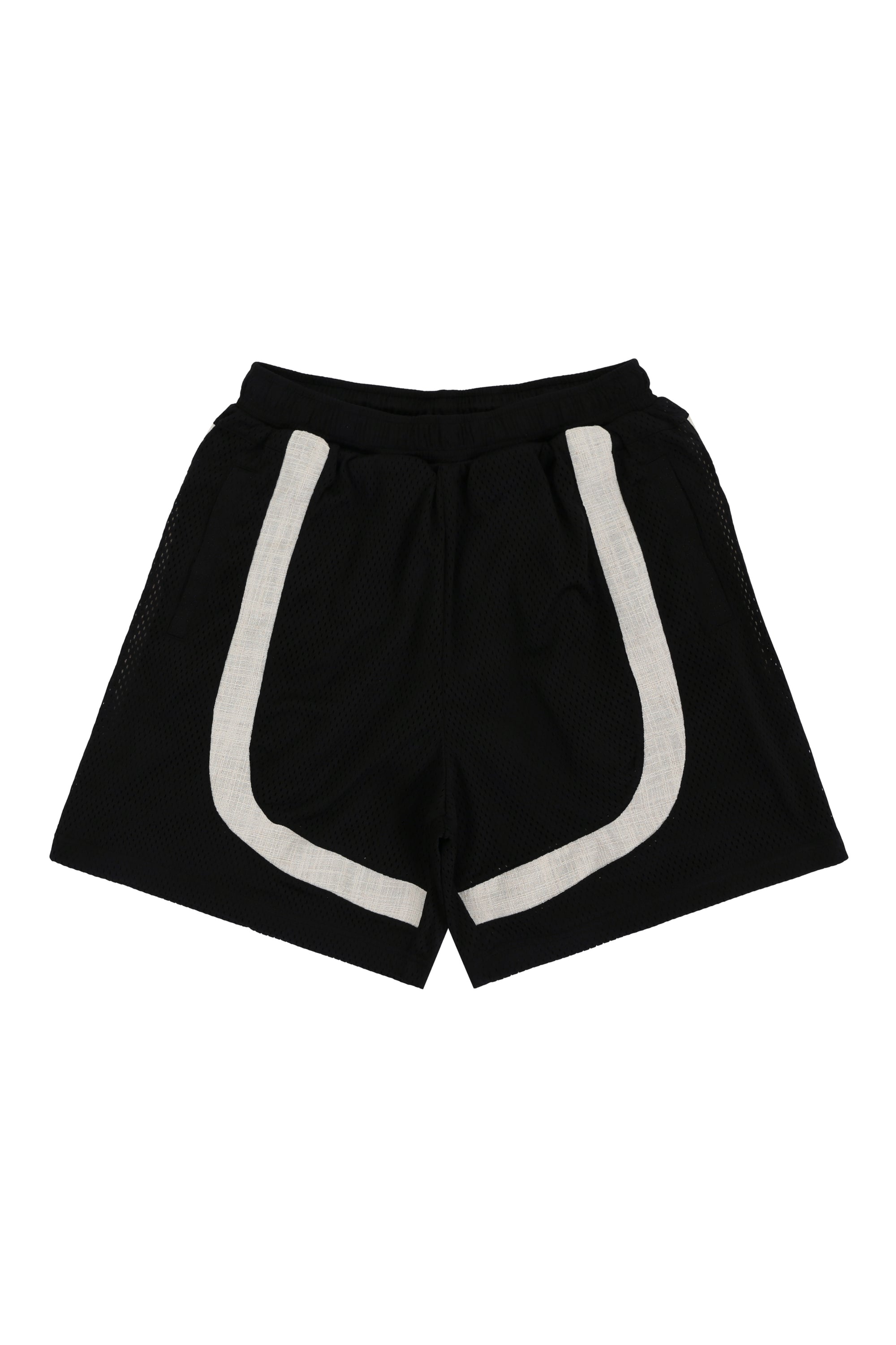 Oversized striped basketball shorts