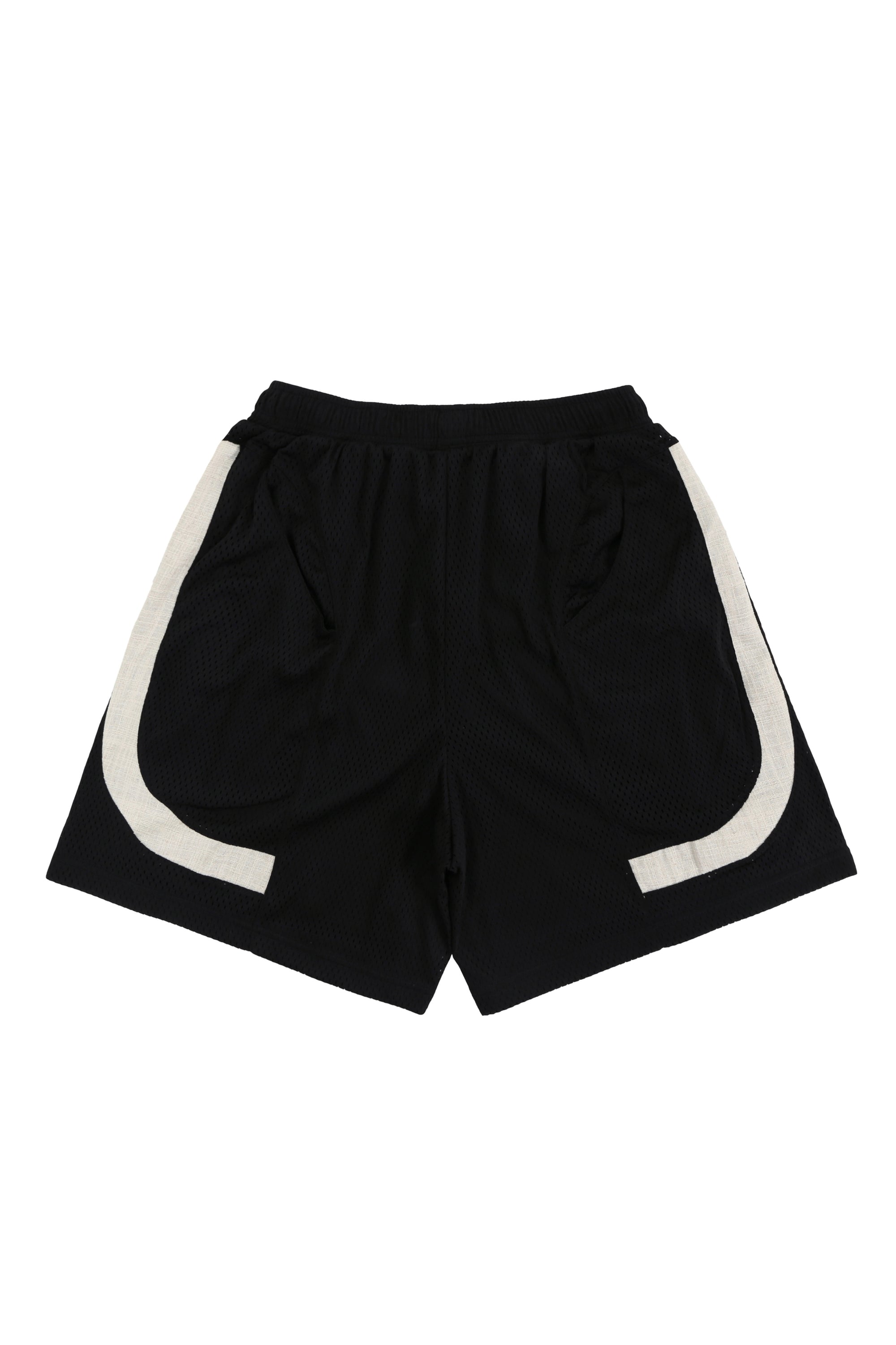 Oversized striped basketball shorts