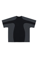 SUPER-WAY PANEL TECH TEE – Charcoal & Black