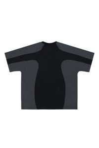 SUPER-WAY PANEL TECH TEE – Charcoal & Black