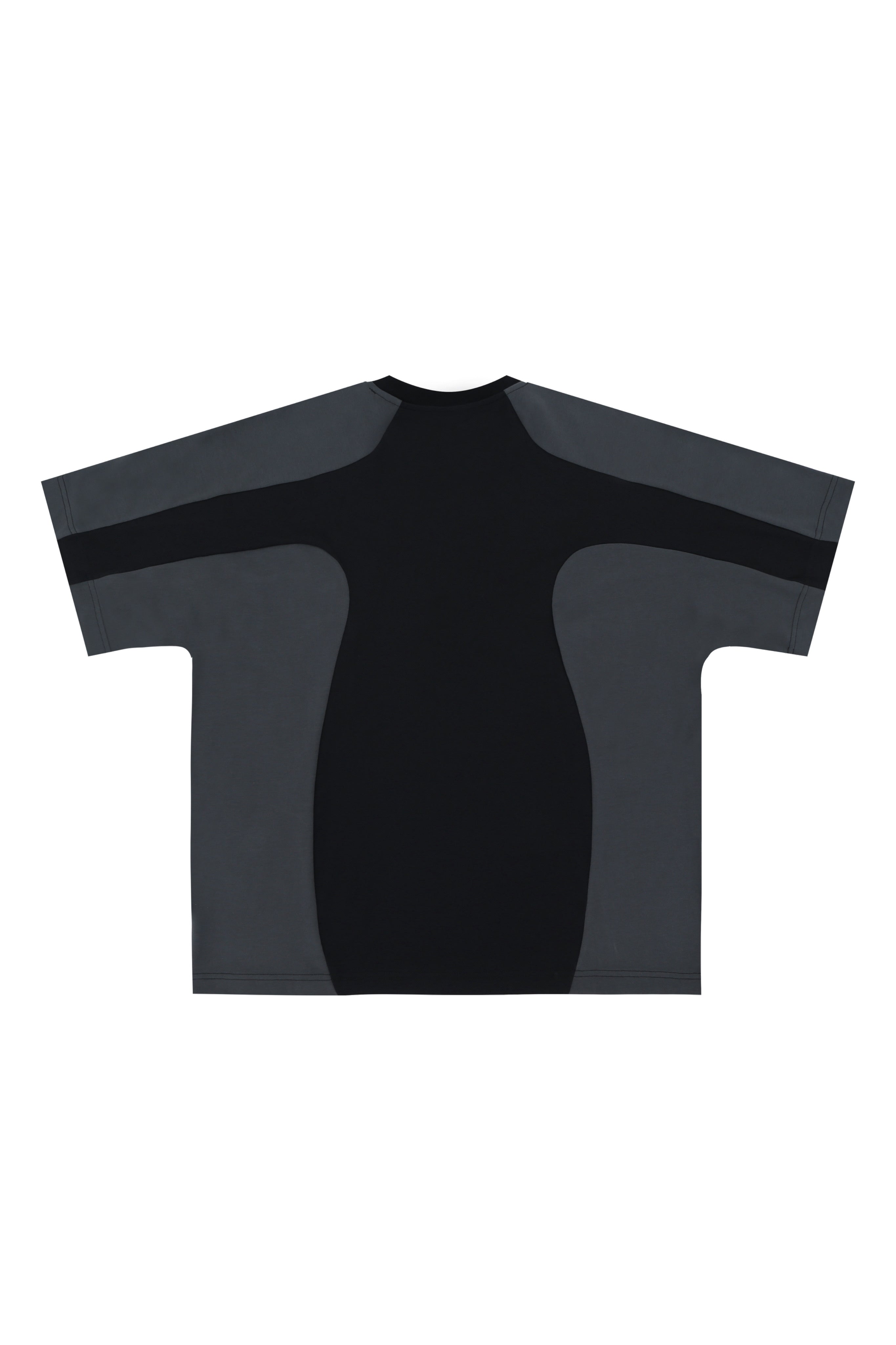SUPER-WAY PANEL TECH TEE – Charcoal & Black