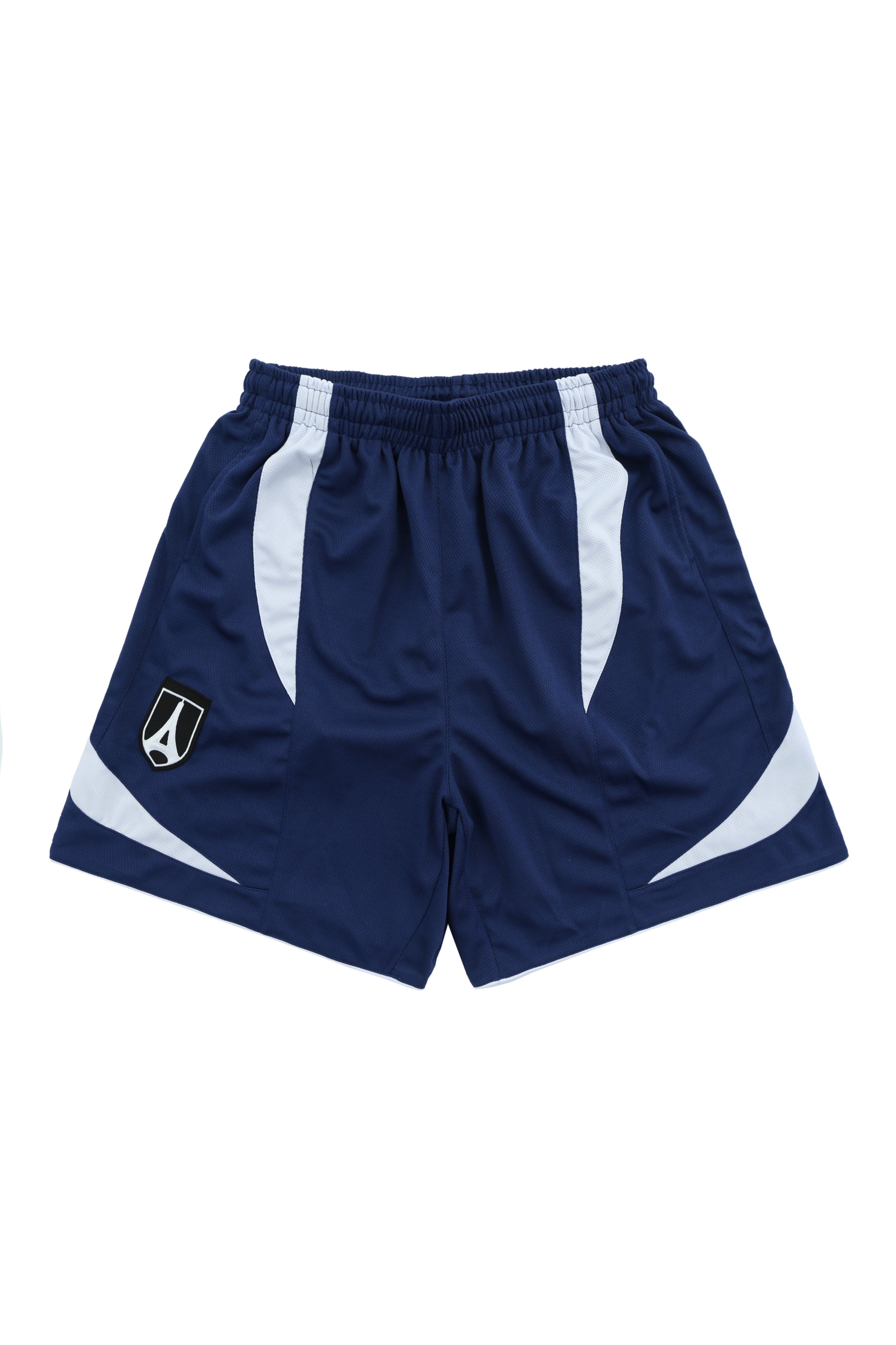 Striped patch logo basketball shorts