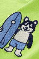 SURF PUP GRAPHIC TEE- Neon Green