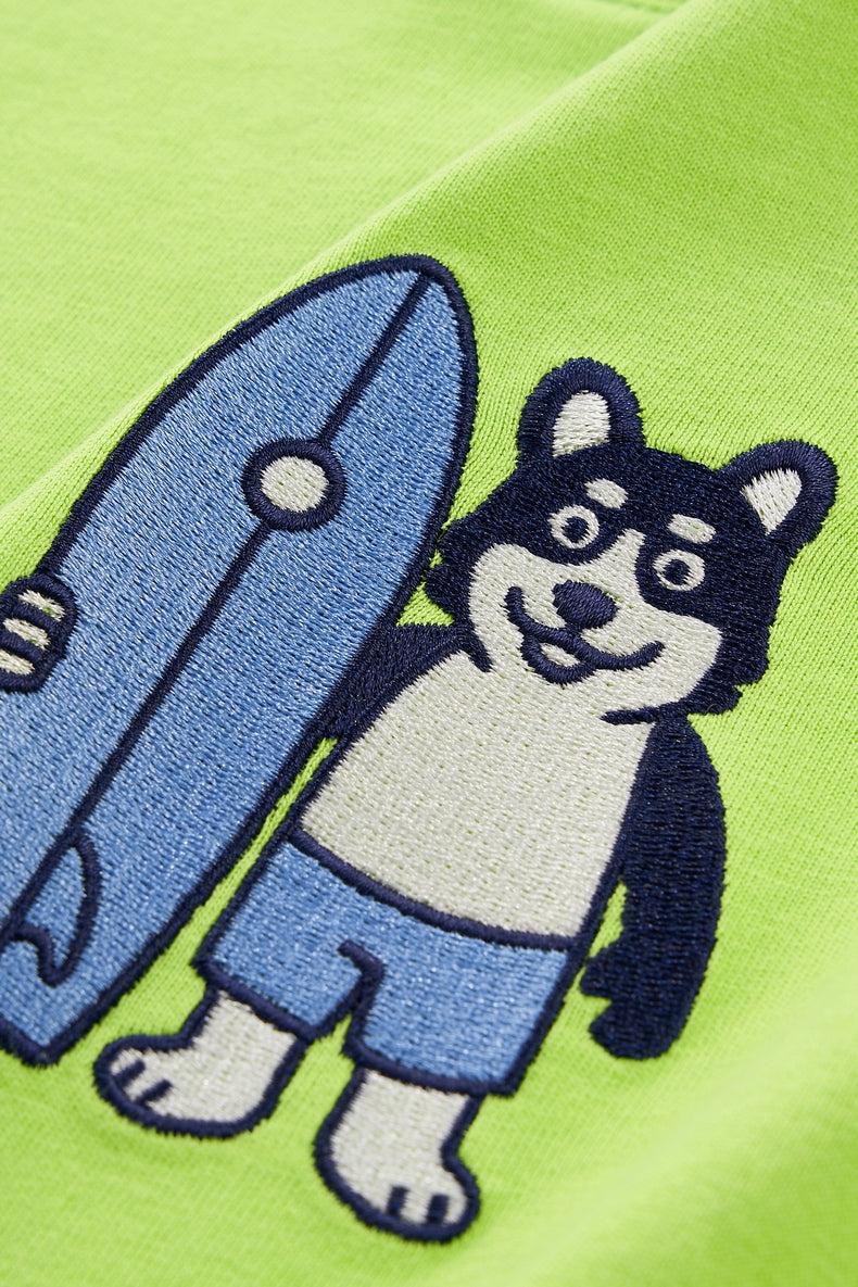 SURF PUP GRAPHIC TEE- Neon Green