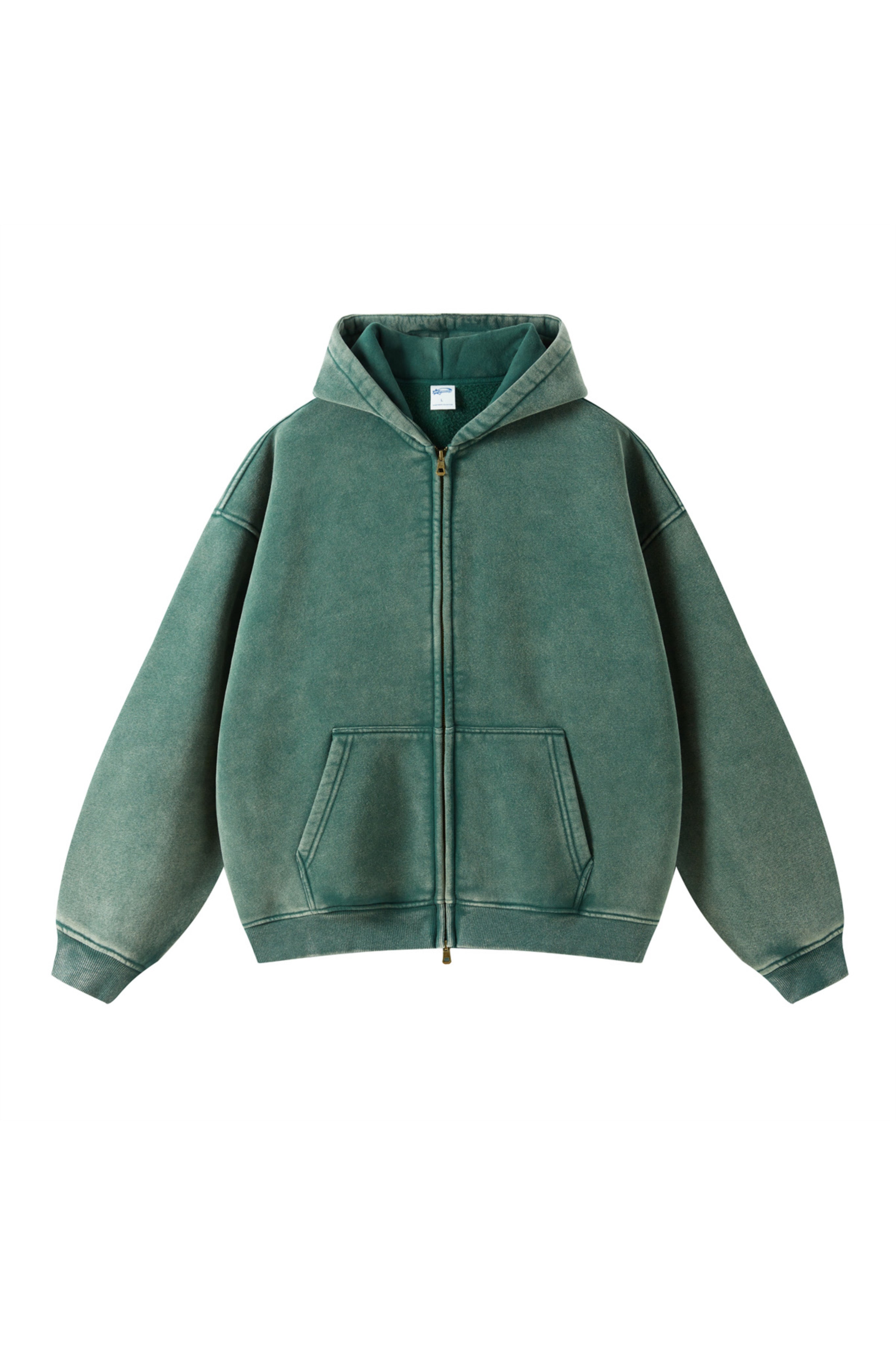 AR TIE MASTER FADED GREEN ZIP HOODIE